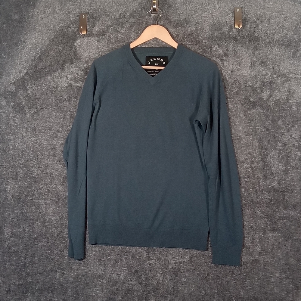 Marc Jacobs Cashmere Mens Long Sleeve V Neck Blue Size Small
